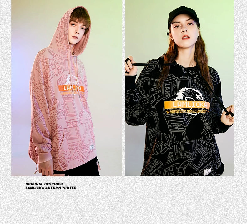 Lamlicka Loose Autumn and Winter Couple Hooded Sweater