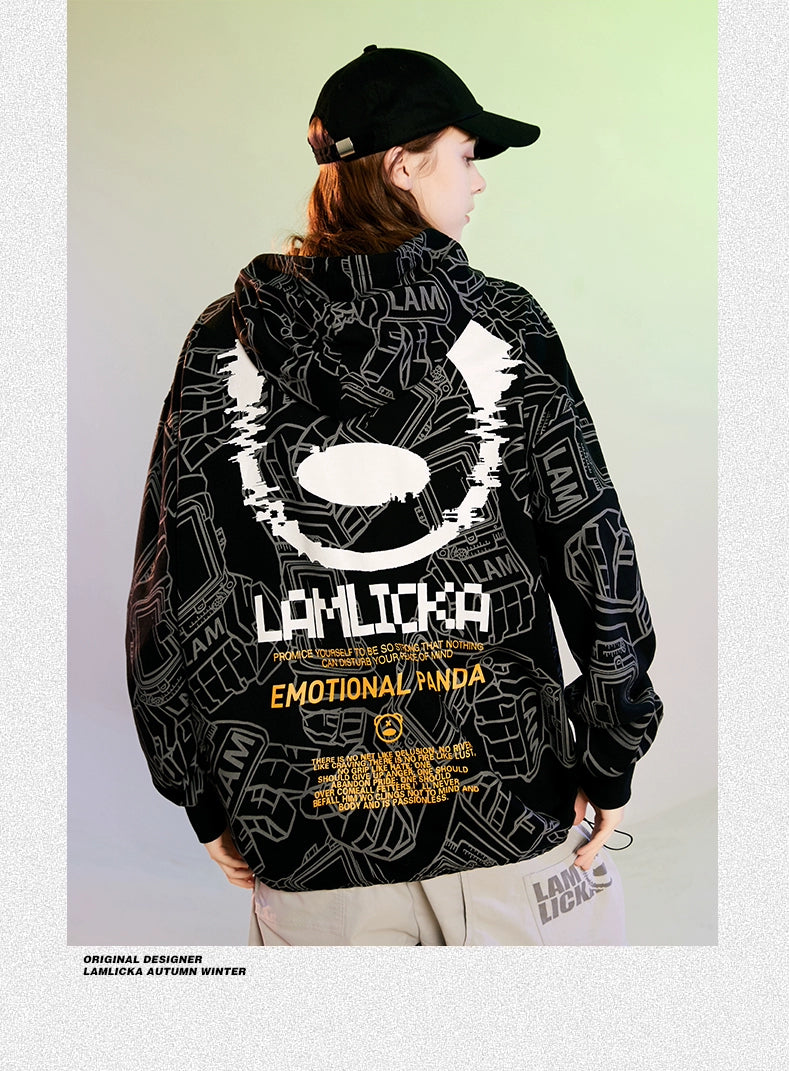 Lamlicka Loose Autumn and Winter Couple Hooded Sweater