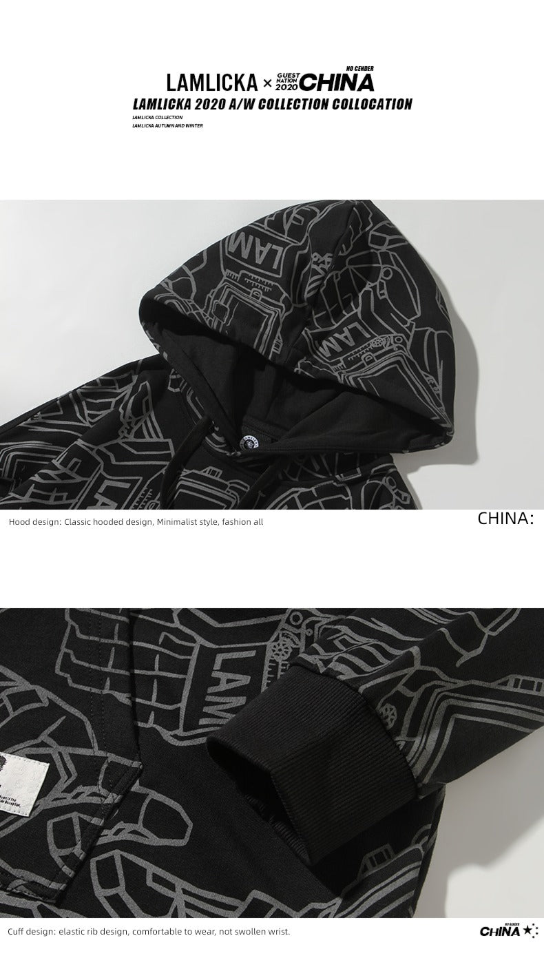 Lamlicka Loose Autumn and Winter Couple Hooded Sweater