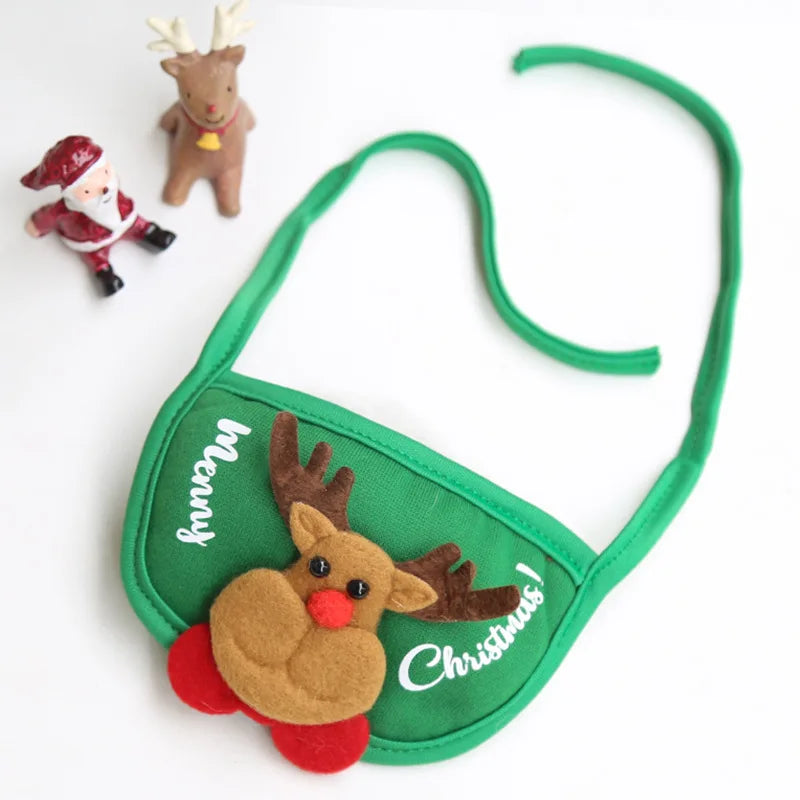 Christmas Pet Hat Cute Antlers Saliva Towel for Dog Cat Dress Up Supplies Scarf Autumn and Winter Clothes Pet Accessory