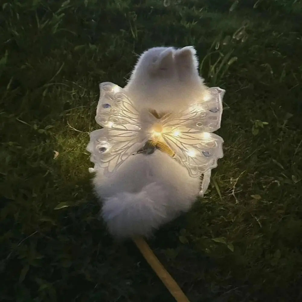 Dog Wings Glowing Butterfly Pet Back Decoration Cute Cat Accessories Dog Clothes for Small Medium Pet Supplies