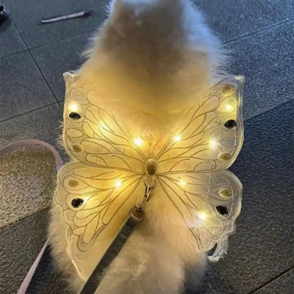 Dog Wings Glowing Butterfly Pet Back Decoration Cute Cat Accessories Dog Clothes for Small Medium Pet Supplies